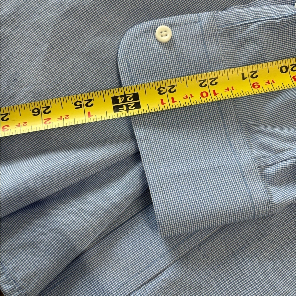 Blue Checkered Men's Dress Shirt - Picture 6 of 7